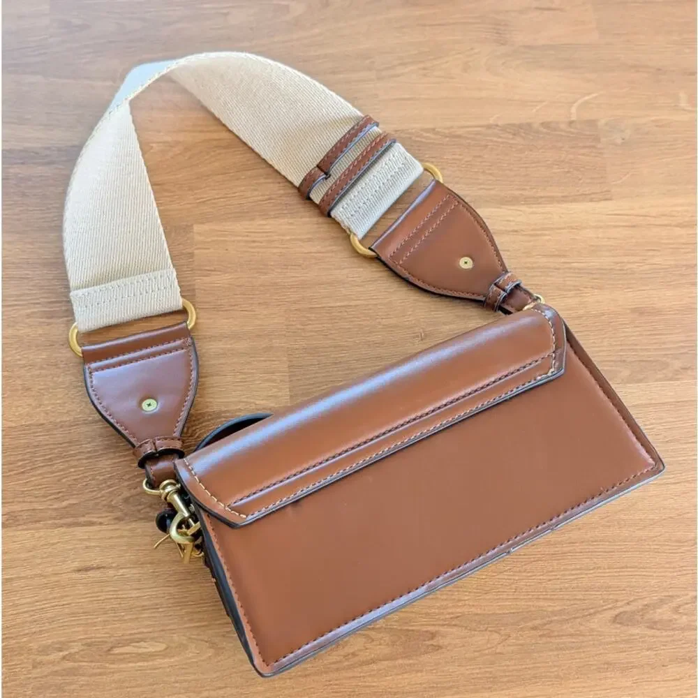 Zara 6587/310 Trendy Brown Faux Leather Mini Bag Shoulder Strap - Picture 3 of 11